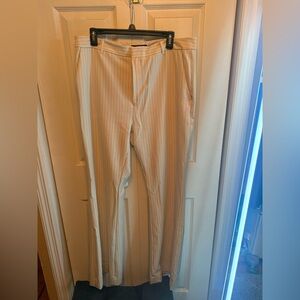 Banana Republic Women's Cream Striped Trousers
